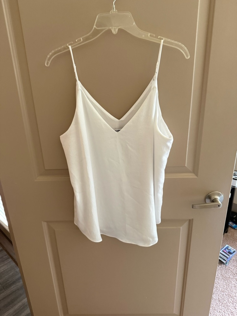 White V-Neck Spaghetti Strap Blouse